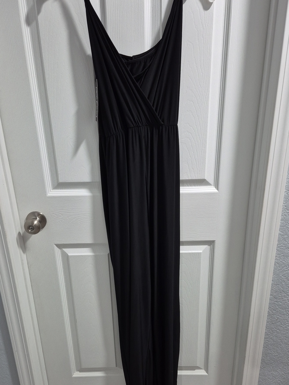 Boohoo Black Sleeveless Wrap-Front Maxi Pants
